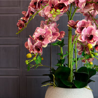 Lavish Faux Orchid Arrangement No:3 Mauve Marble