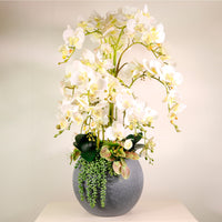 Lavish Faux Orchid Arrangement No:1 White Zest