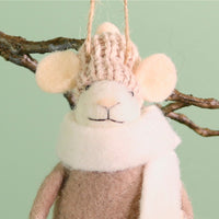 Festive Hanging Frostine Felt Mouse
