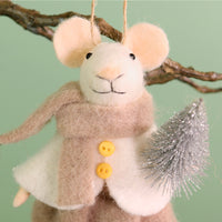 Festive Hanging Agnes Felt Mouse