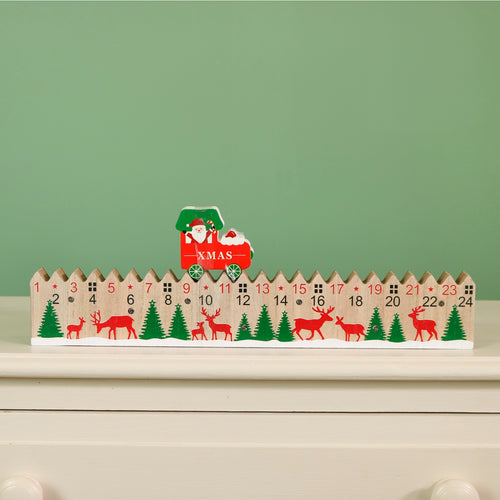 Festive Wooden Countdown To Xmas No:03 (Light Up)