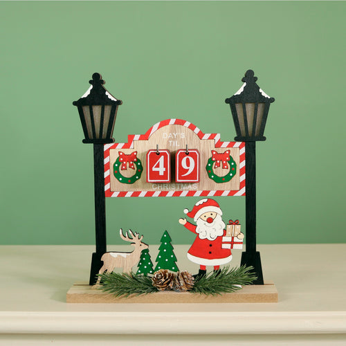 Festive Wooden Countdown To Xmas No:4 (Light Up)