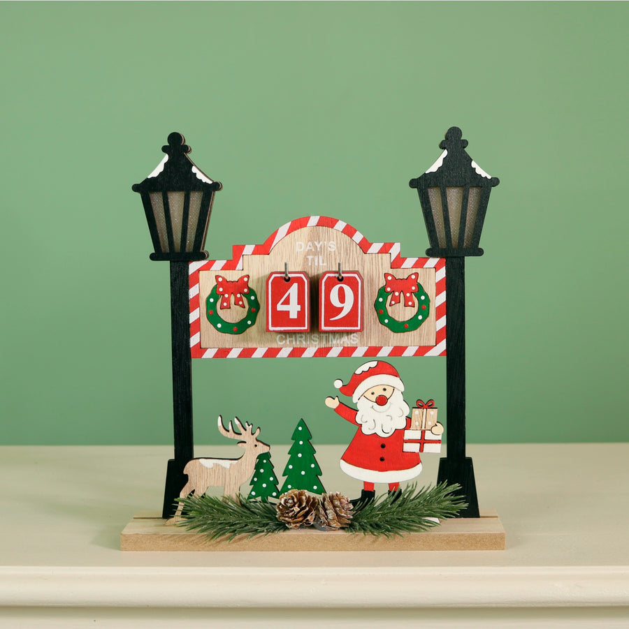 Festive Wooden Countdown To Xmas No:4 (Light Up)
