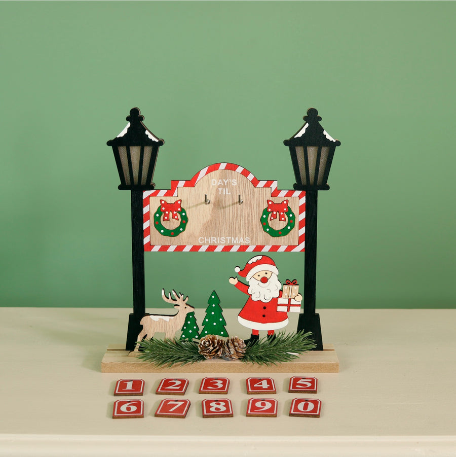 Festive Wooden Countdown To Xmas No:4 (Light Up)