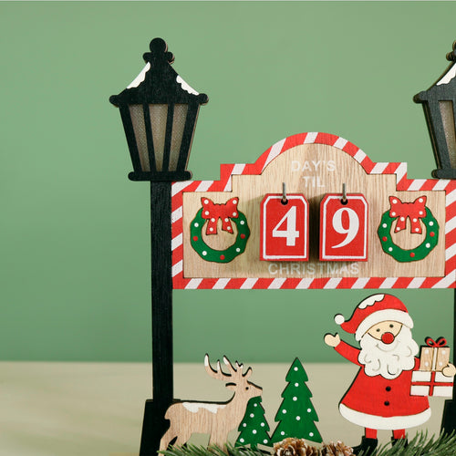 Festive Wooden Countdown To Xmas No:4 (Light Up)