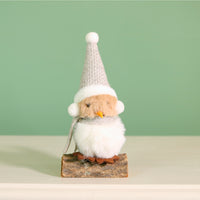 Festive Fluffy Bird On a Log