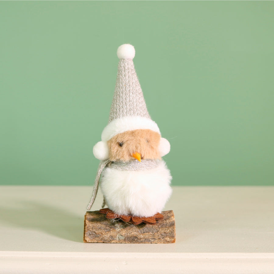 Festive Fluffy Bird On a Log