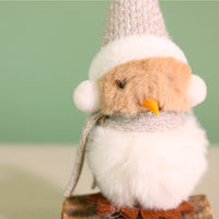 Festive Fluffy Bird On a Log