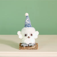 Festive Fluffy Owl On A Log
