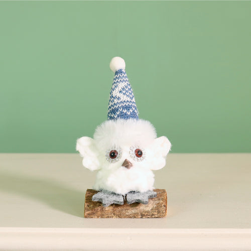 Festive Fluffy Owl On A Log