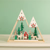 Festive Wooden Woodland Scene Ornament