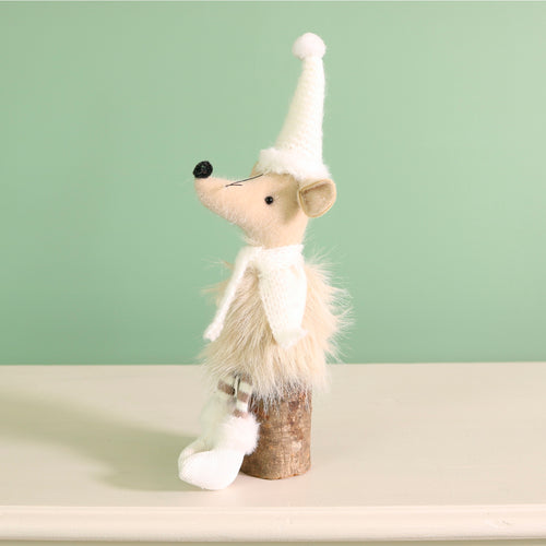 Festive Hazel Mouse On A Log