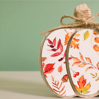Autumn Wooden Falling Season Pumpkin Ornament