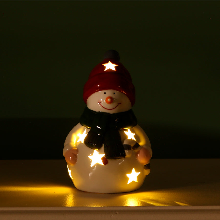 Ceramic Snowpuff Light Up Snowman
