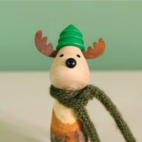 Festive Wooden Carved Vixen Reindeer