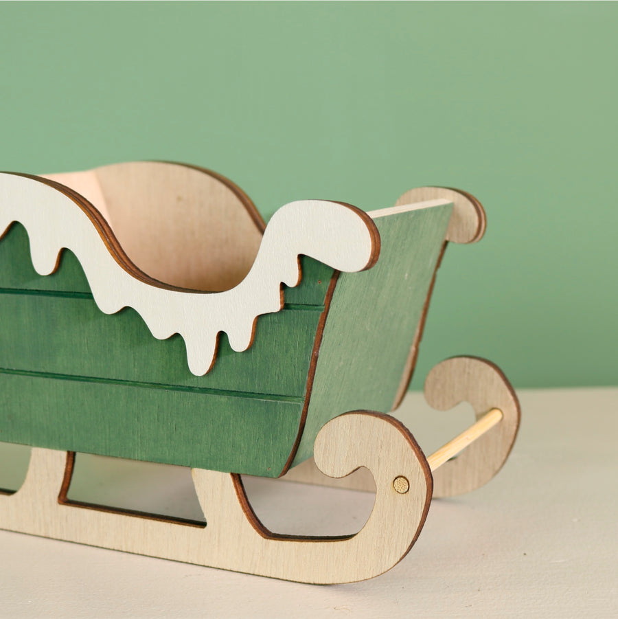 Festive Wooden Sleigh