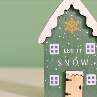 Festive Wooden House Ornament