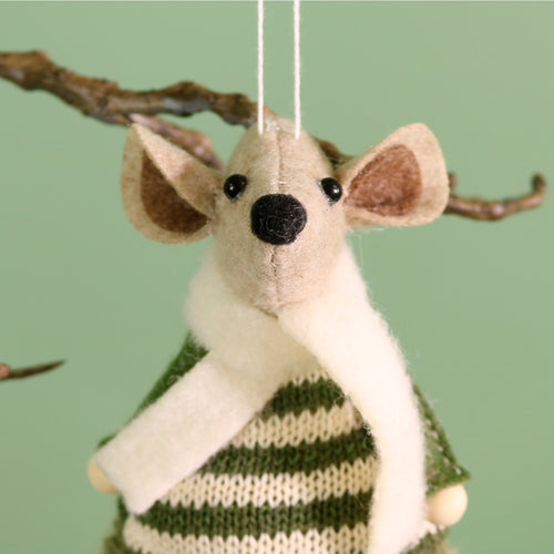 Festive Stanley The Sitting Mouse