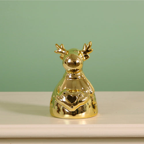 Ceramic Chrome Reindeer Light Up Ornament