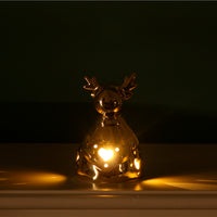 Ceramic Chrome Reindeer Light Up Ornament