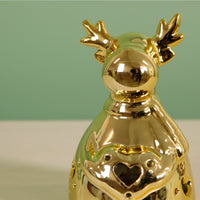 Ceramic Chrome Reindeer Light Up Ornament