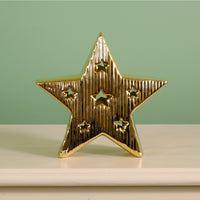 Ceramic Chrome Star Light Up Ornament