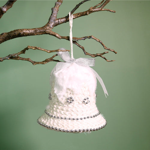 Festive Iridescent Woven Beaded Bell
