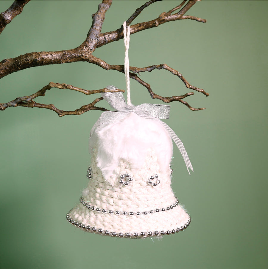 Festive Iridescent Woven Beaded Bell