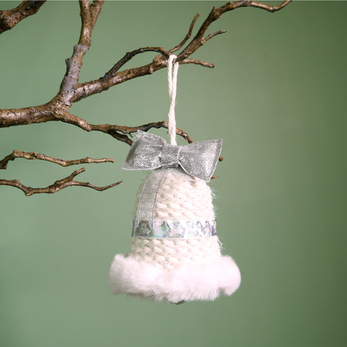 Festive Iridescent Woven & Faux Fur Bell