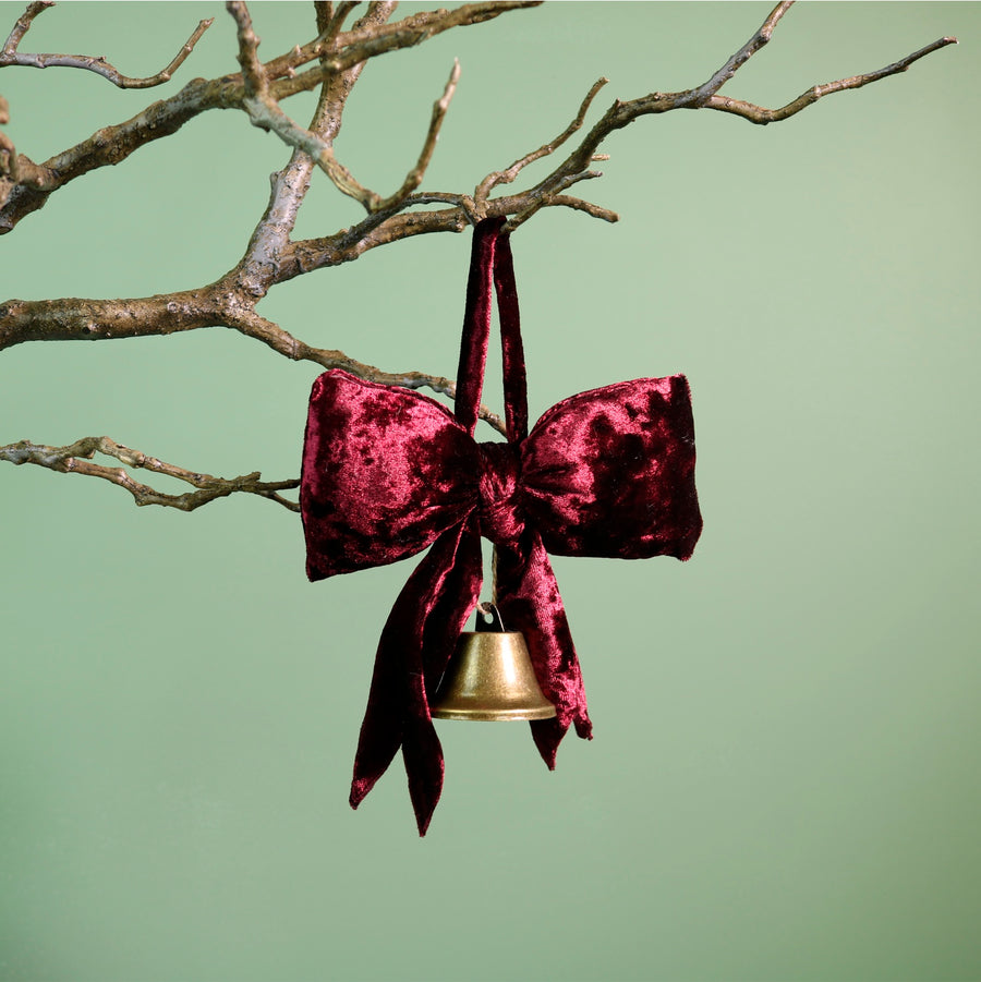 Festive Hanging Velvet Bow