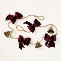 Festive Velvet Bow & Bell Garland