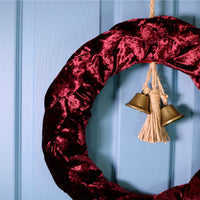 Festive Velvet Bow & Bell Wreath