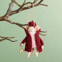 Festive Hanging Morris Felt Mouse