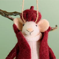 Festive Hanging Morris Felt Mouse