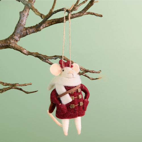 Festive Hanging Maude Felt Mouse