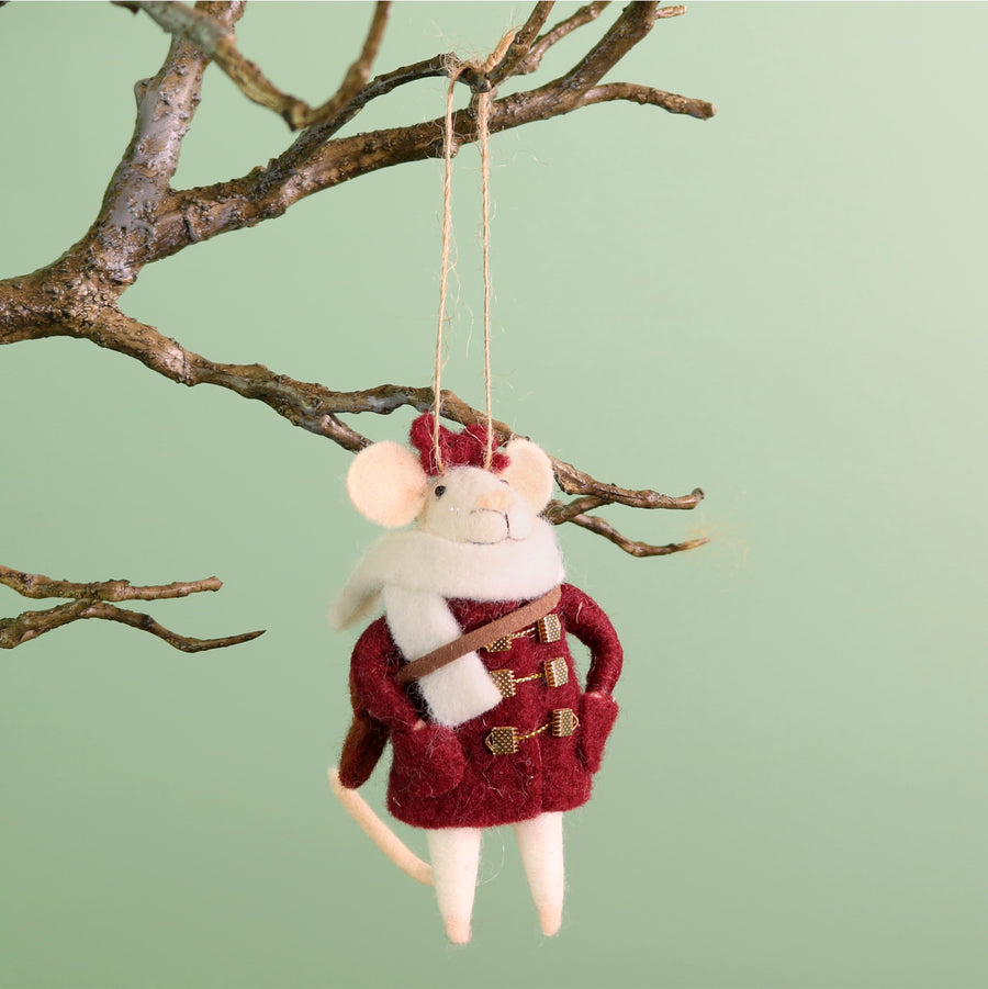 Festive Hanging Maude Felt Mouse
