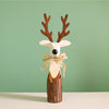 Festive Wooden Carved Dasher Reindeer