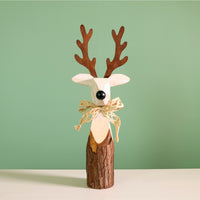 Festive Wooden Carved Dasher Reindeer