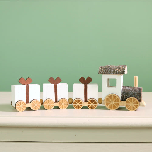 Festive Wooden Yuletide Express Train Ornament