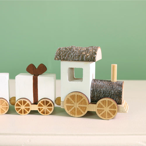 Festive Wooden Yuletide Express Train Ornament