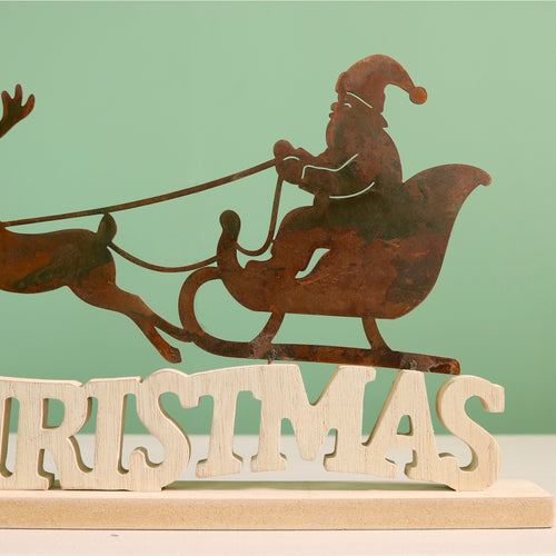 Festive Christmas Santa Sleigh Ornament
