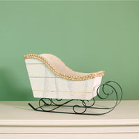 Festive Wooden & Woven Santa Sleigh