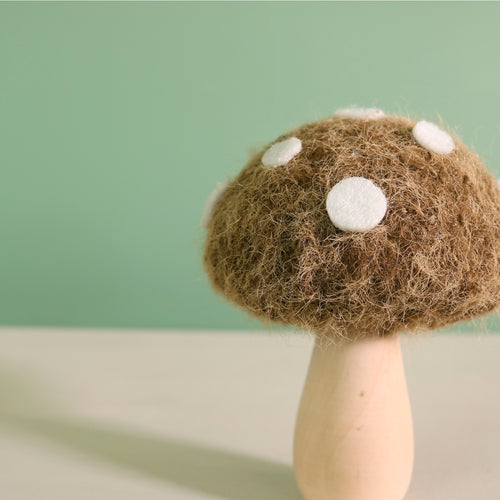 Autumn Felt Wooden Toadstool (13.5cm)