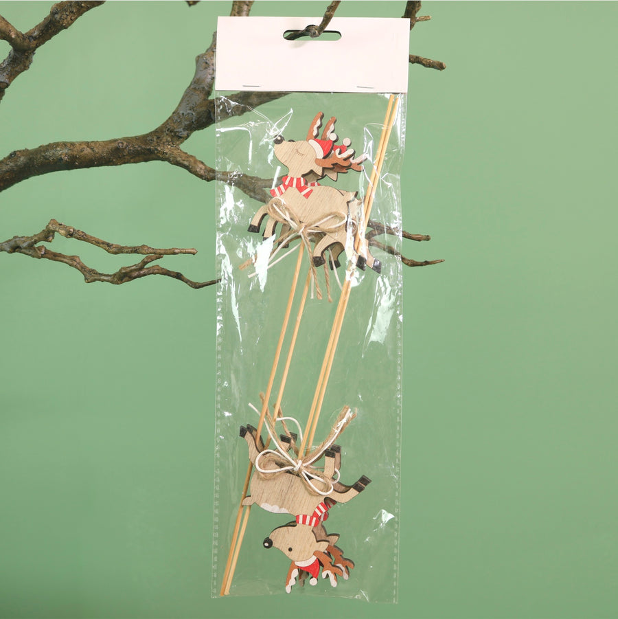 Festive Wooden Pics - Reindeers