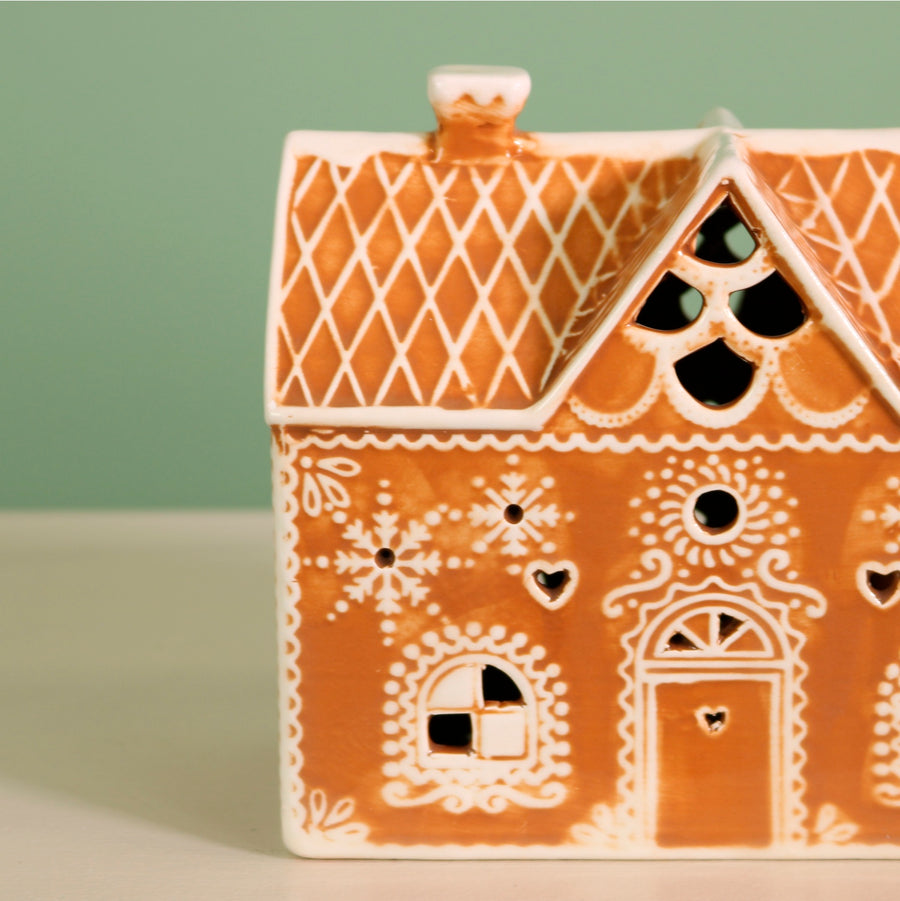 Ceramic Gingerbread Gables Light Up Cottage