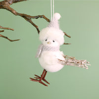 Festive Hanging Winter Bird - 2 Designs (Pearl & Crystal)