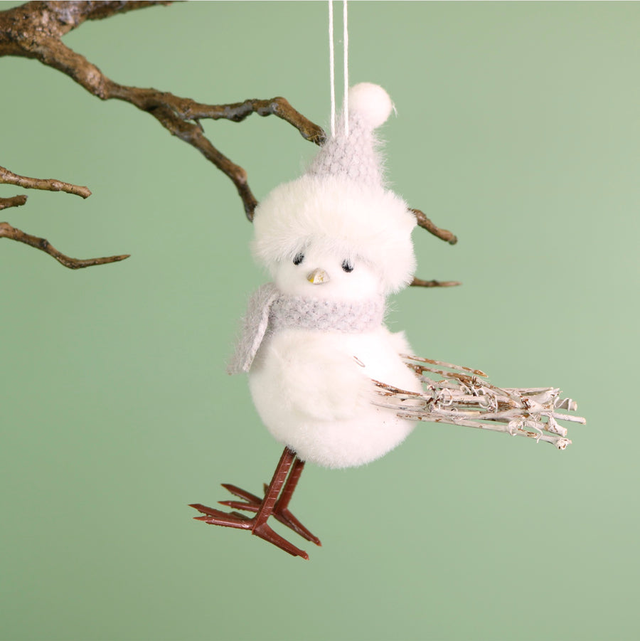 Festive Hanging Winter Bird - 2 Designs (Pearl & Crystal)
