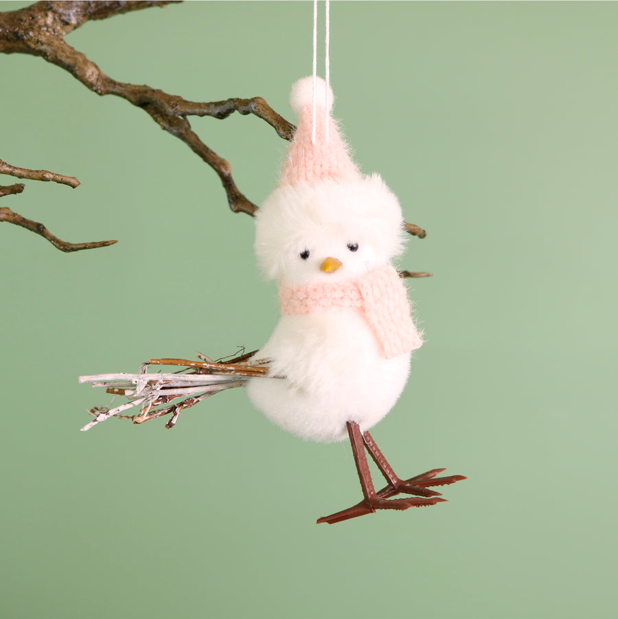 Festive Hanging Winter Bird - 2 Designs (Pearl & Crystal)