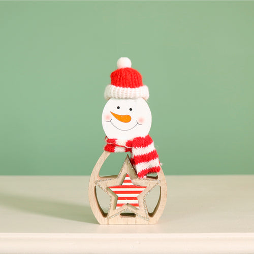 Festive Wooden Sprinkle The Snowman Ornament