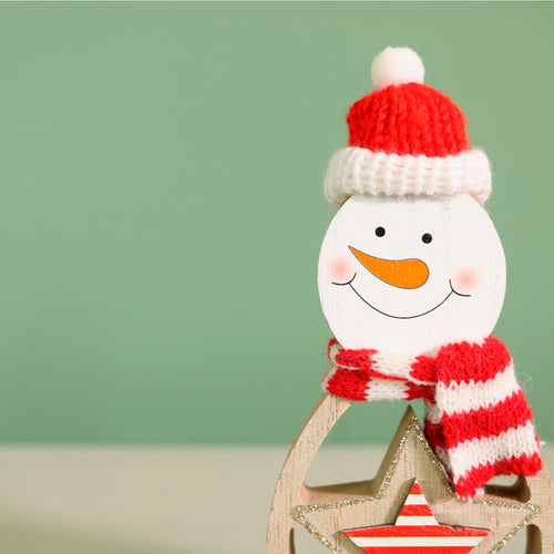 Festive Wooden Sprinkle The Snowman Ornament
